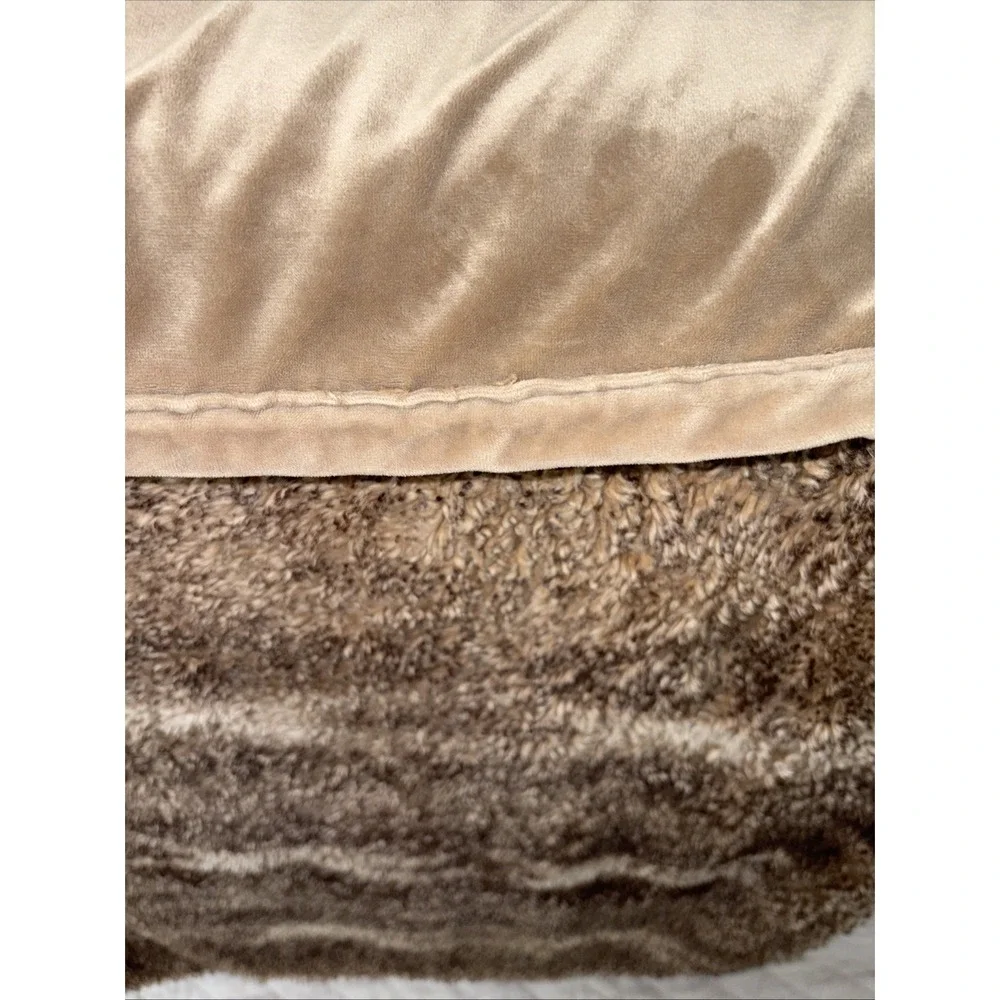 Pottery Barn  shades of Brown Faux Fur Throw Blanket - 50 x 60